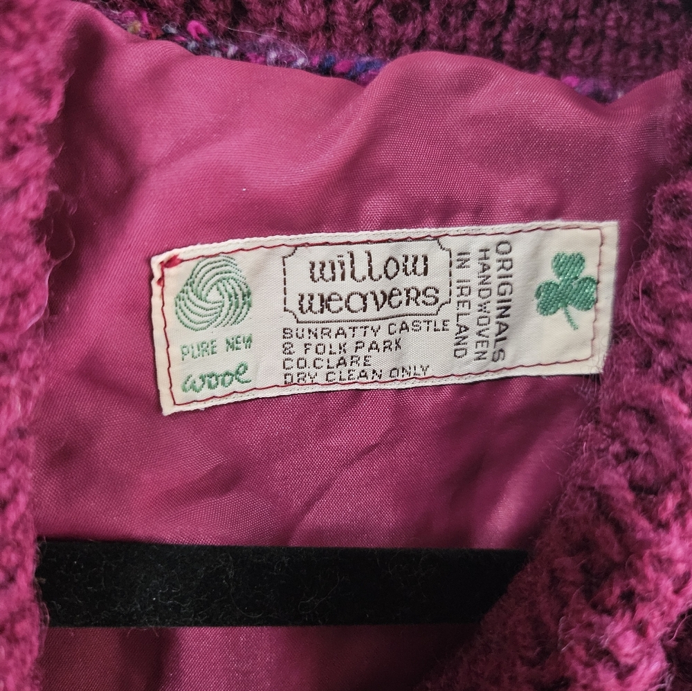 Vintage Handwoven Chunky Knit Sweater Pink Purple Oversized - Picture 5 of 5